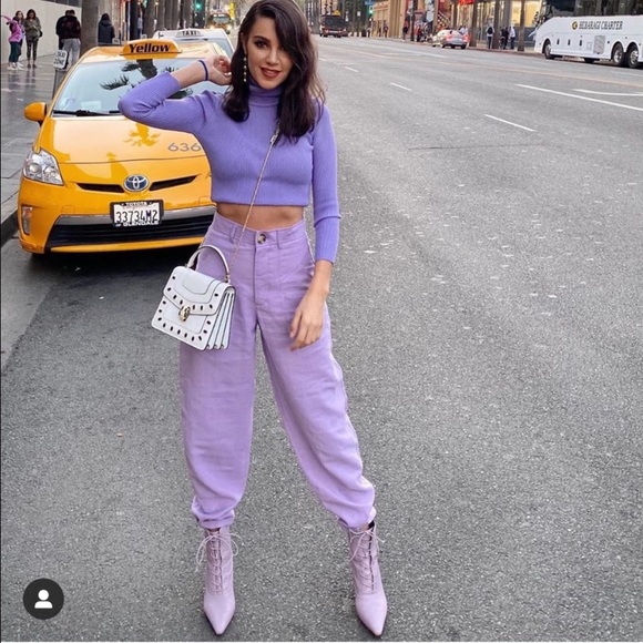 Zara slouchy Lilac Pants - Picture 3 of 16